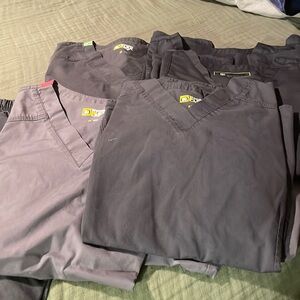 Grey scrub sets. Bundle of 6+ tops/bottoms.